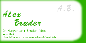 alex bruder business card